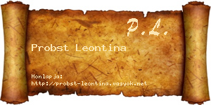 Probst Leontina névjegykártya